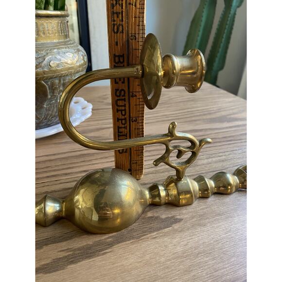 Vintage Solid Brass Candle Holder Wall Sconce Vintage Candle Holder - Picture 5 of 6